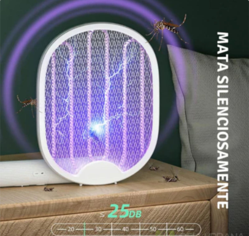 Super Raquete Mata Mosquito com Íons de Atração [ Elimina 99% dos Mosquitos