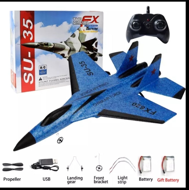 Avião de Controle Remoto - Caça FX SU-35™  -  2 Baterias